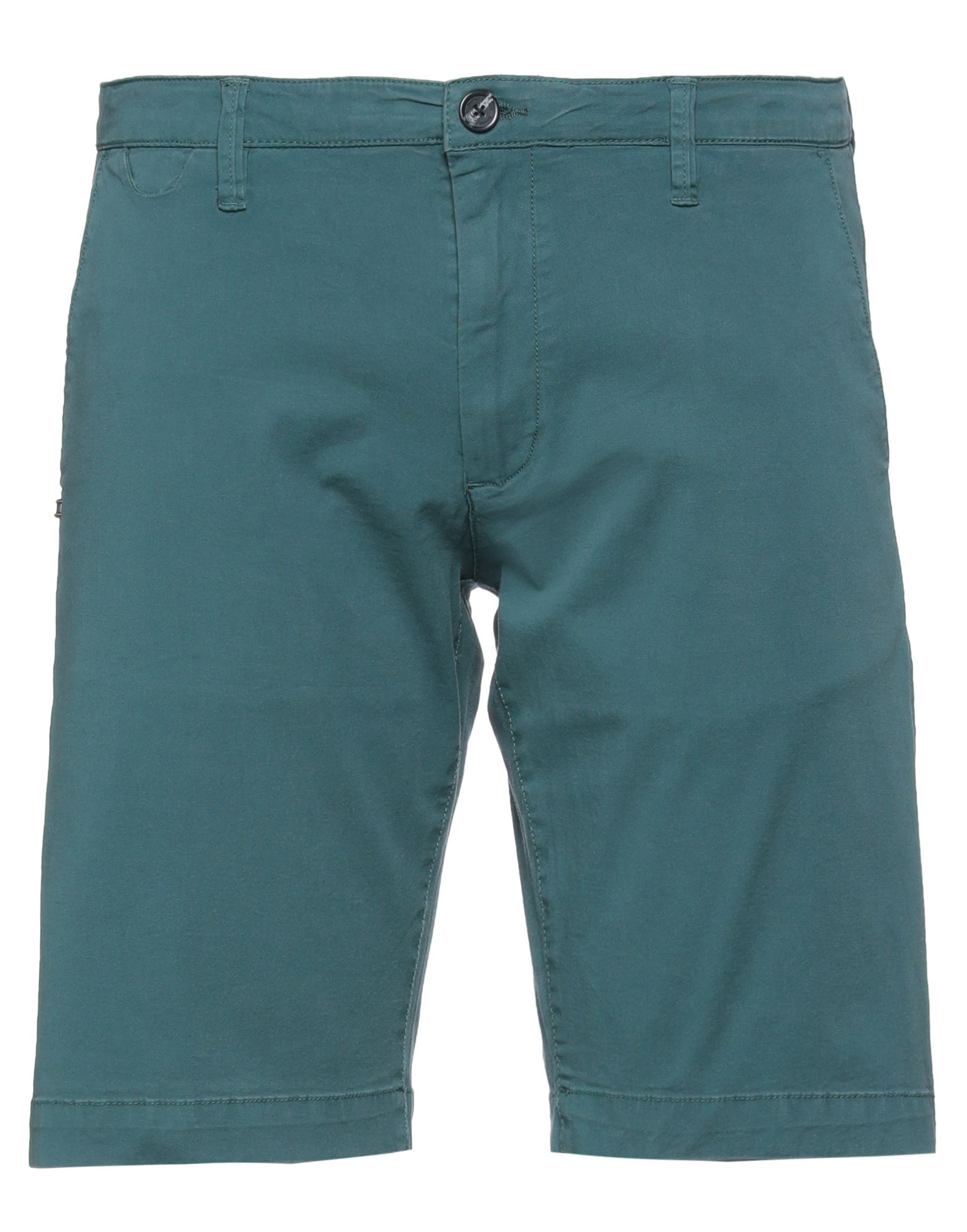 Recycled Art World Man Shorts & Bermuda Shorts Deep Jade Size 30 Cotton, Elastane In Green