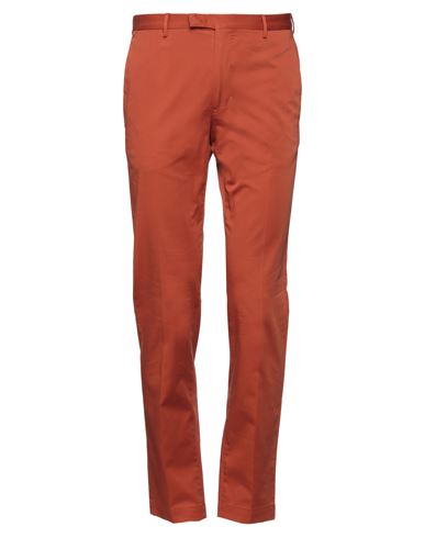 Pt Torino Man Pants Rust Size 30 Cotton, Silk, Elastane In Red