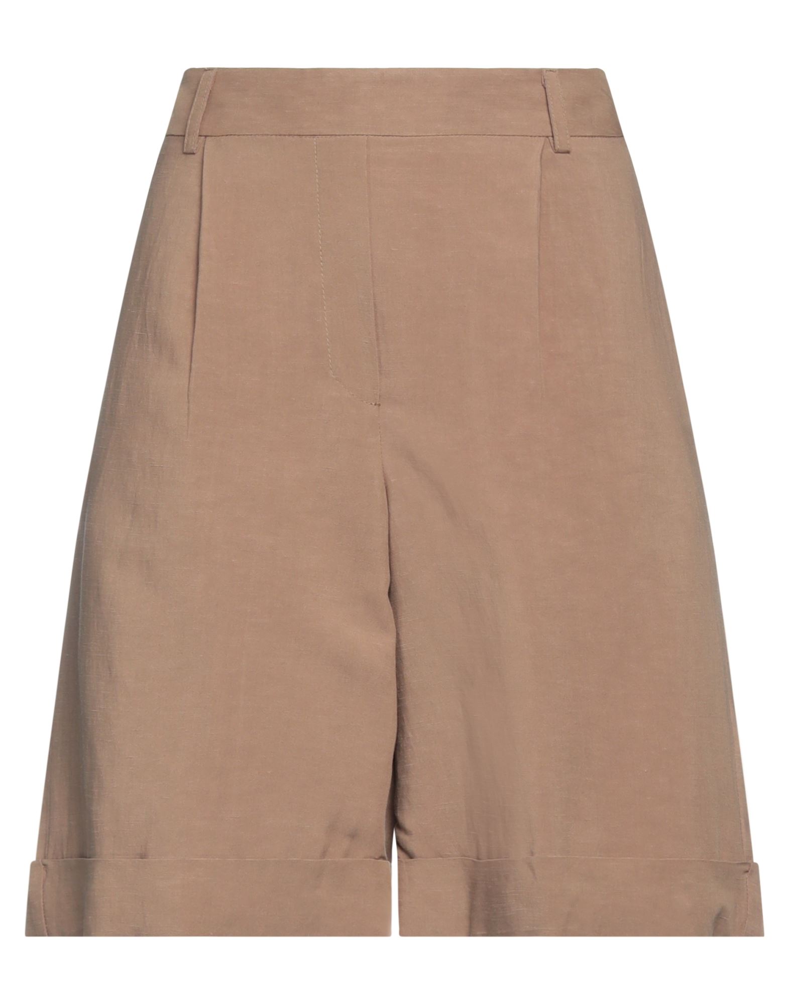Kaos Jeans Woman Shorts & Bermuda Shorts Light Brown Size 6 Viscose, Linen In Beige