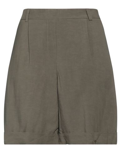 Kaos Jeans Woman Shorts & Bermuda Shorts Military Green Size 8 Viscose, Linen