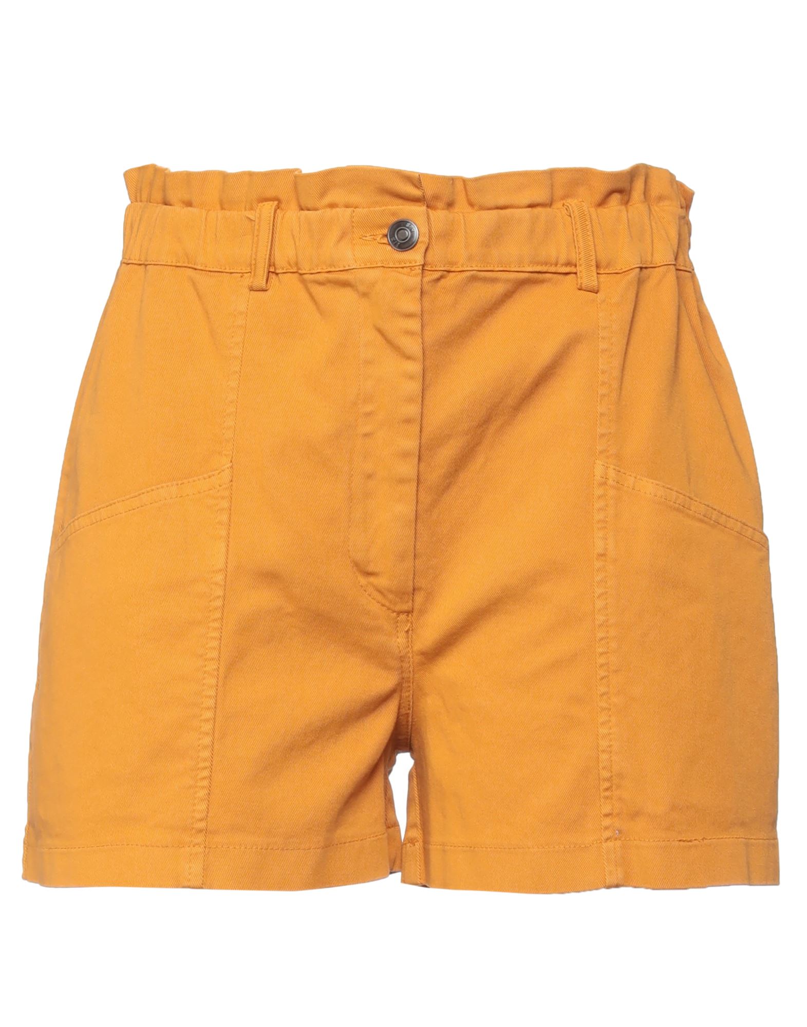 8pm Woman Shorts & Bermuda Shorts Ocher Size M Cotton, Elastane In Yellow