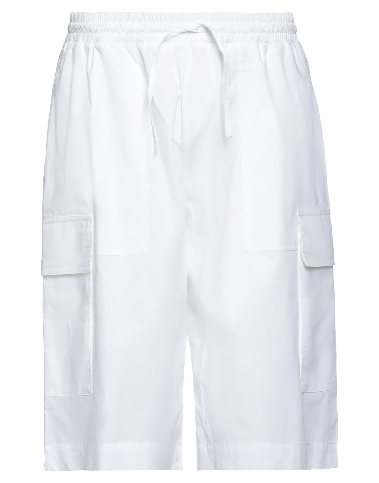 Roberto Collina Man Shorts & Bermuda Shorts White Size 36 Cotton, Polyester