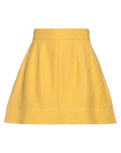 Valentino Woman Shorts & Bermuda Shorts Ocher Size 4 Virgin Wool, Silk In Yellow
