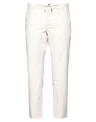 Squad² Man Pants Cream Size 38 Cotton, Linen, Elastane In White