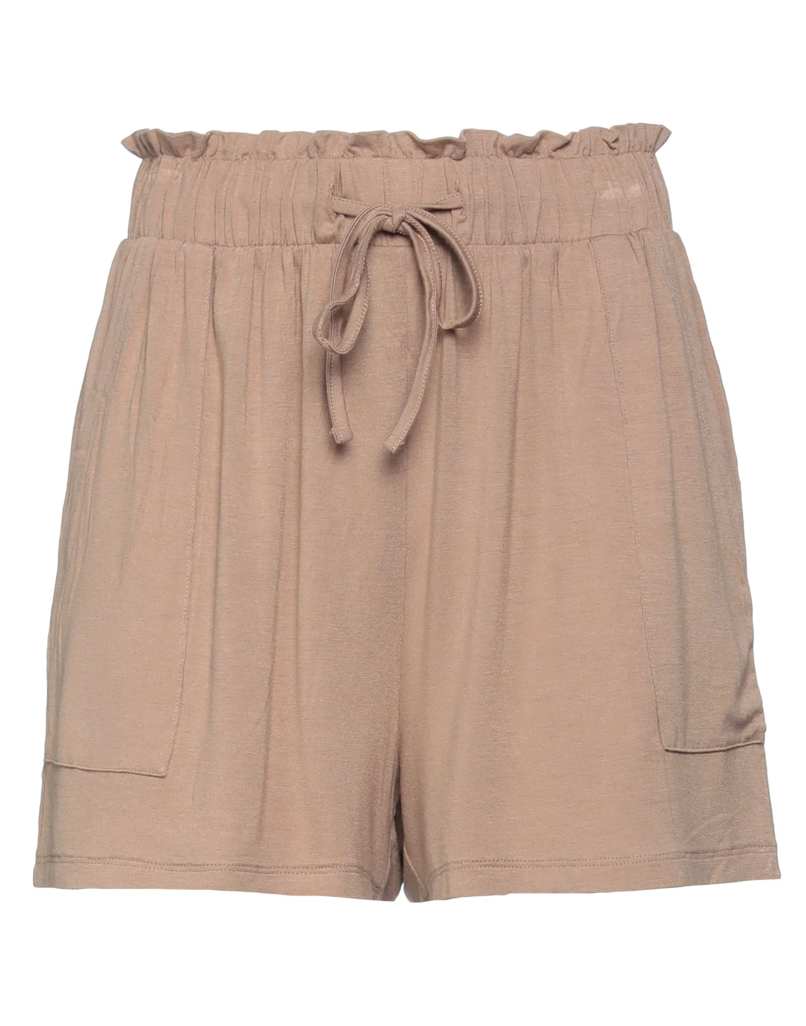 Shop Pieces Woman Shorts & Bermuda Shorts Light Brown Size M Viscose, Elastane In Beige