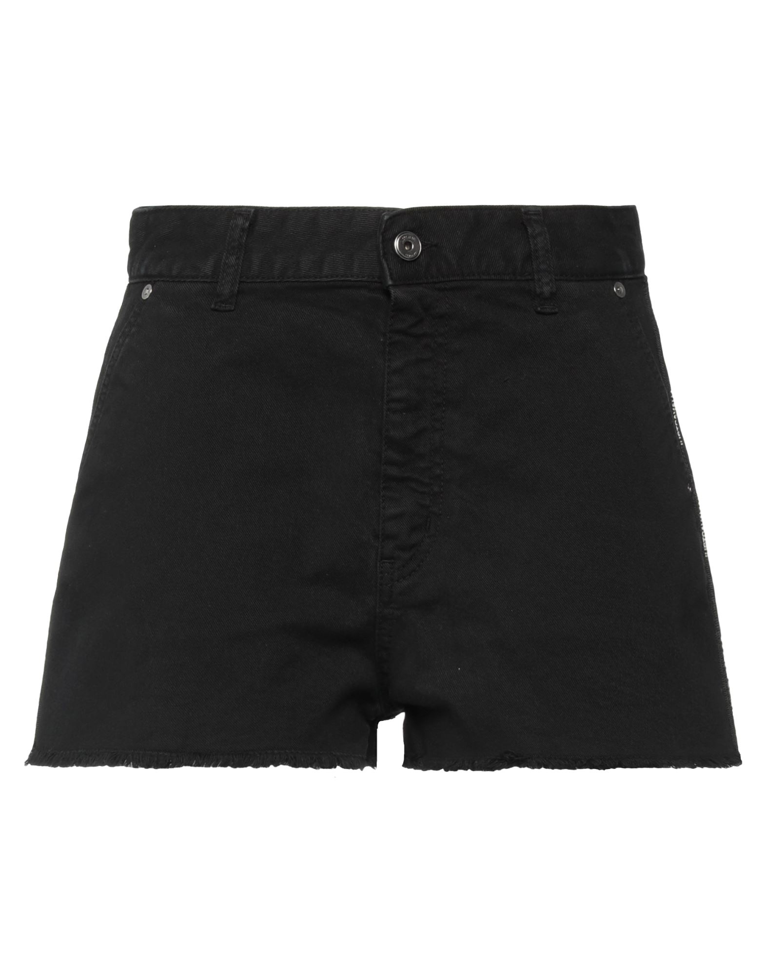 Just Cavalli Woman Shorts & Bermuda Shorts Black Size 27 Cotton, Elastane, Bovine Leather, Polyester