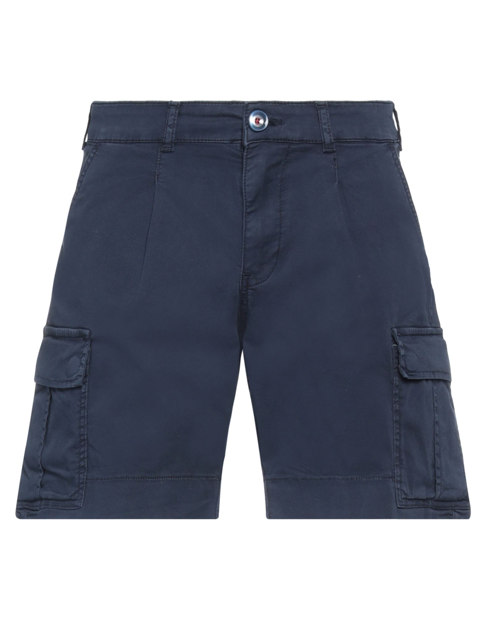Fred Mello Man Shorts & Bermuda Shorts Navy Blue Size 26 Cotton, Elastane