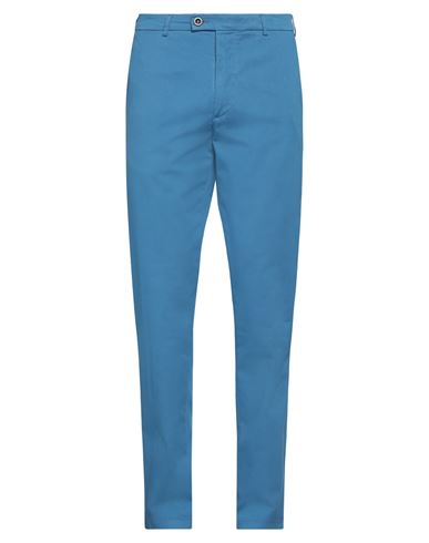 Shop Cruna Man Pants Azure Size 30 Cotton, Elastane In Blue