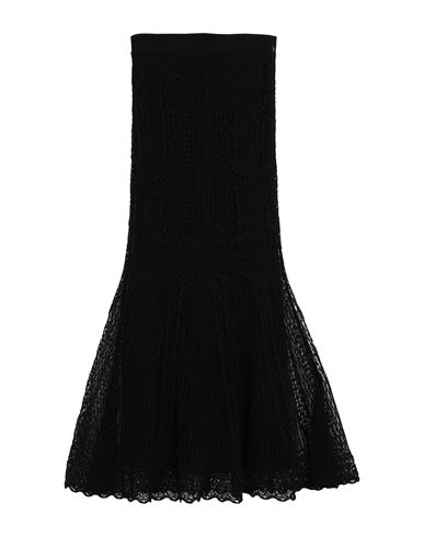 Alexander Mcqueen Woman Maxi Skirt Black Size Xs Cotton, Polyamide, Elastane