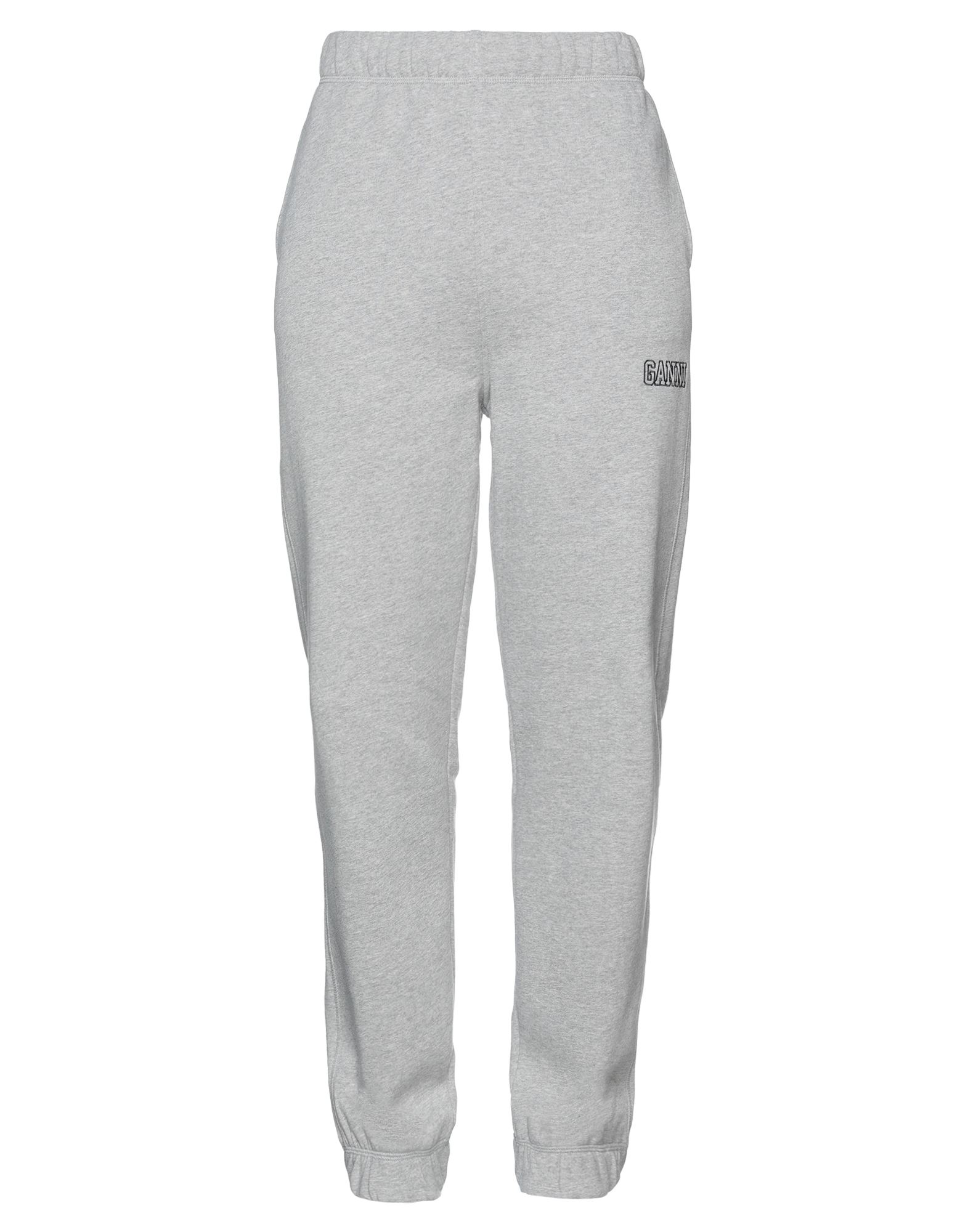 Ganni Logo-embroidered Track Pants In Grey