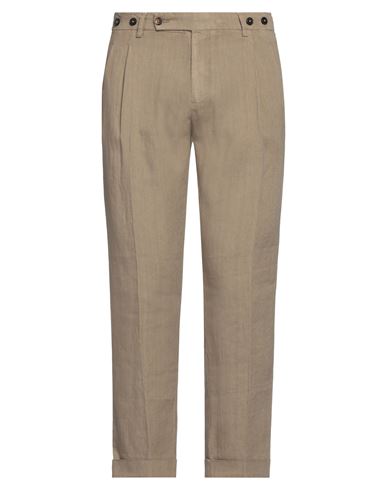 Berwich Man Pants Khaki Size 34 Linen In Beige