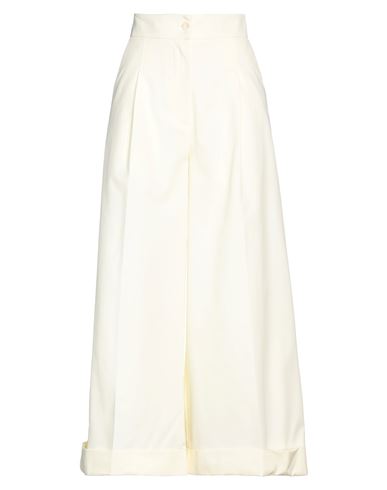 Woman Pants Ivory Size 10 Lyocell, Viscose, Linen