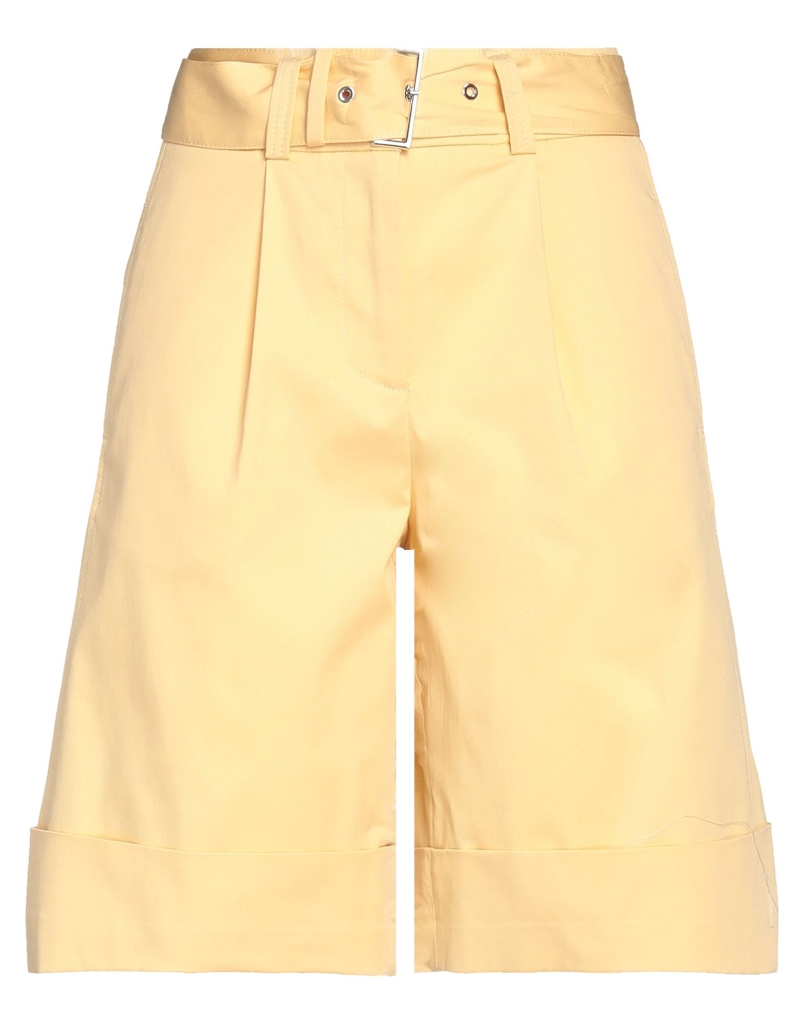 Peserico Woman Shorts & Bermuda Shorts Yellow Size 10 Cotton, Elastane