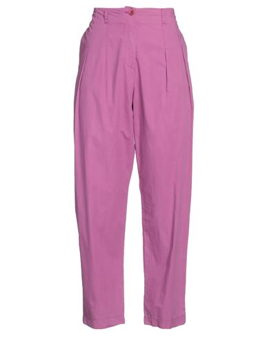 Manila Grace Woman Pants Mauve Size 10 Cotton In Pink