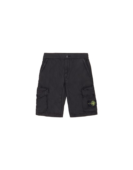 Bermuda shorts Man L0701 COTTON/POLYESTER CANVAS_GARMENT DYED LOOSE FIT Front STONE ISLAND JUNIOR