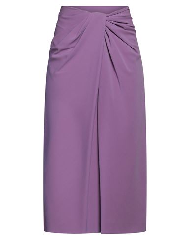 VALENTINO VALENTINO GARAVANI WOMAN MIDI SKIRT LILAC SIZE 4 SILK, POLYAMIDE, ELASTANE 