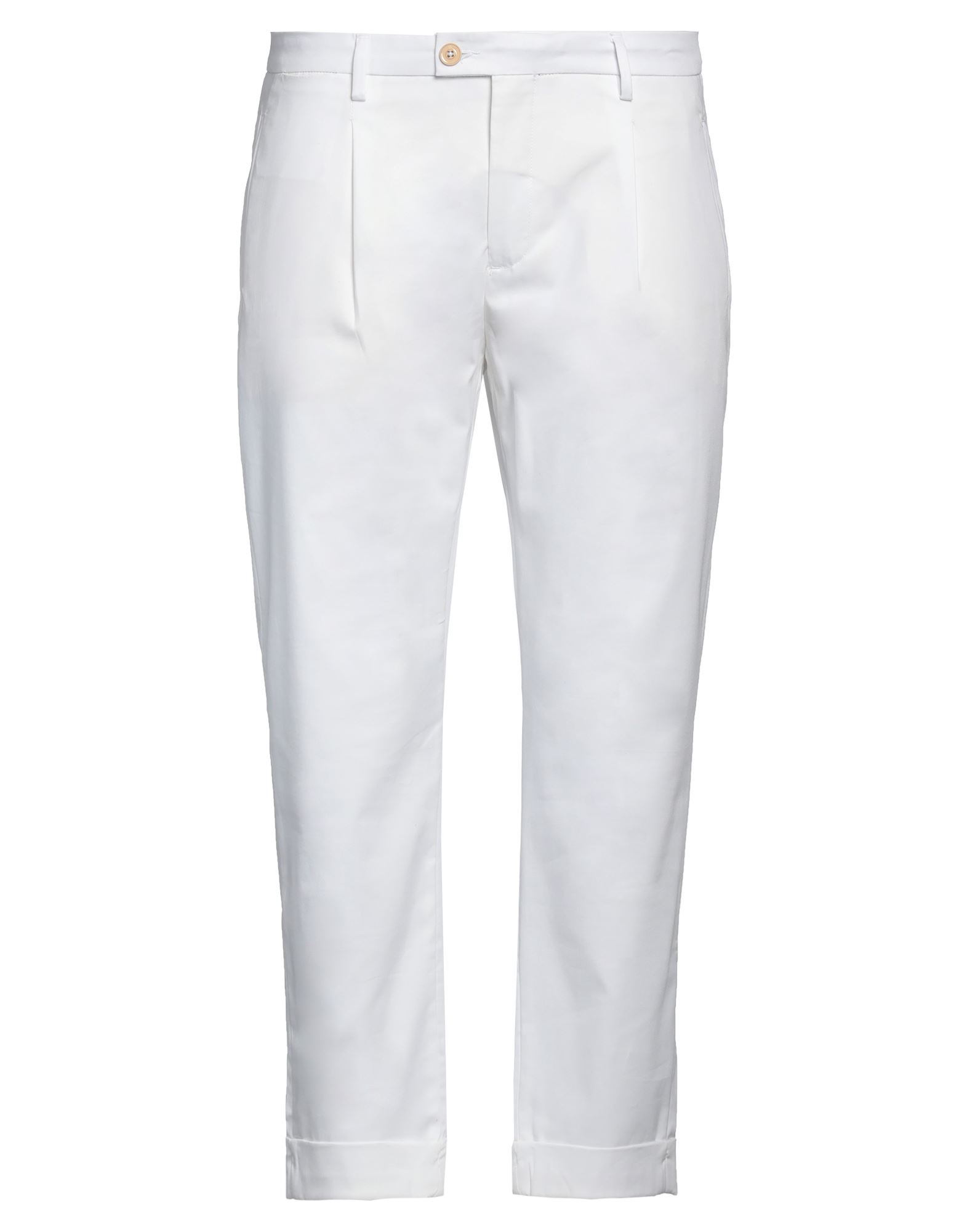Shop Yan Simmon Man Pants White Size 40 Cotton, Elastane