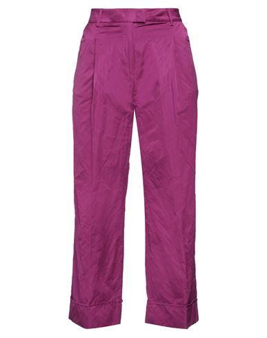 Manila Grace Woman Pants Mauve Size 4 Polyester, Metallic Fiber In Purple