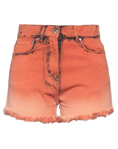 Msgm Woman Denim Shorts Orange Size 4 Cotton