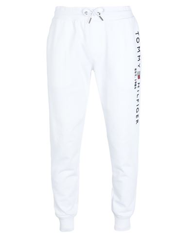 Tommy Hilfiger Tommy Logo Sweatpants Man Pants White Size Xl Cotton