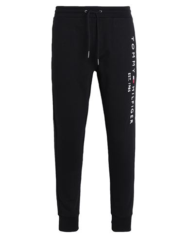Tommy Hilfiger Tommy Logo Sweatpants Man Pants Black Size Xxl Cotton