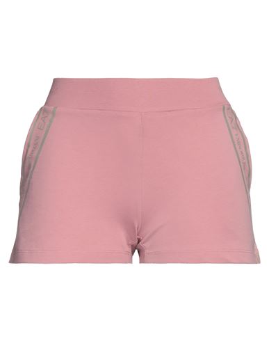 Ea7 Woman Shorts & Bermuda Shorts Pastel Pink Size L Cotton, Elastane