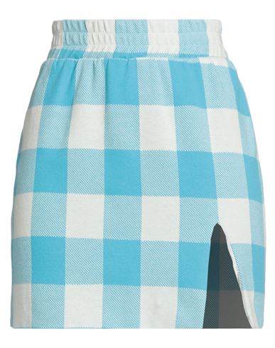 Haveone Woman Mini Skirt Azure Size M Polyester, Cotton, Elastane In Blue