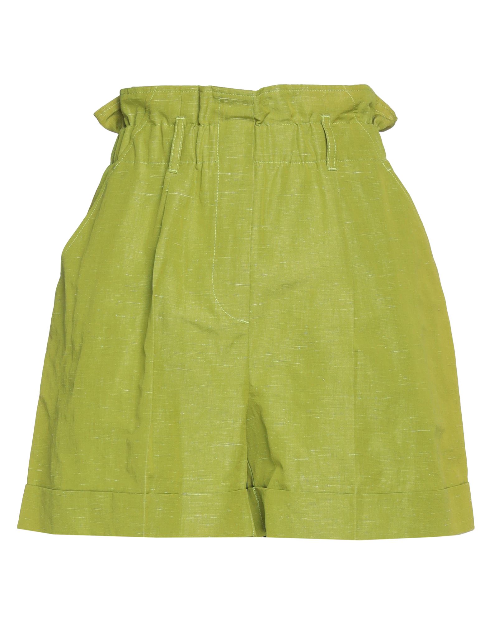 Momoní Woman Shorts & Bermuda Shorts Green Size 6 Cotton, Linen, Silk