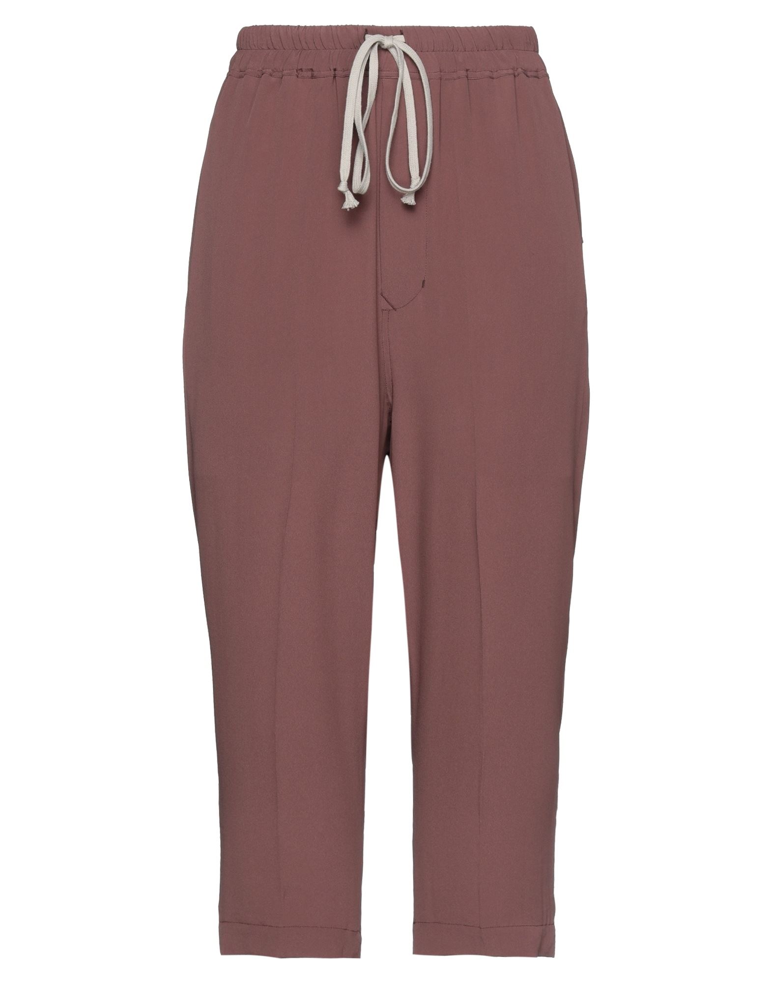 Rick Owens Cropped Pants In Dark Brown