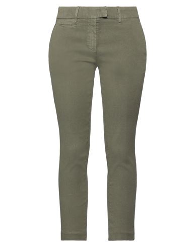 Shop Dondup Woman Pants Military Green Size 27 Linen, Lyocell, Elastane