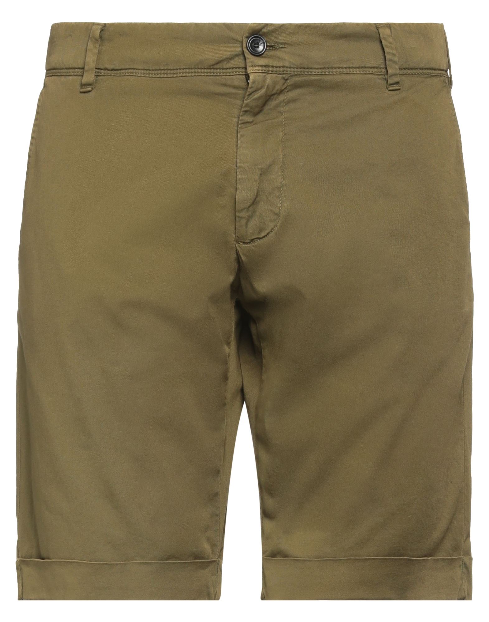 Perfection Man Shorts & Bermuda Shorts Military Green Size 36 Cotton, Linen, Elastane