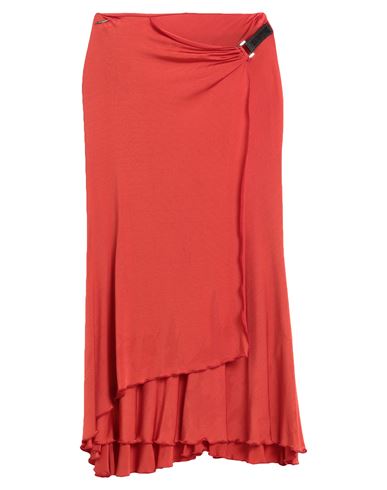 Shop Laura Biagiotti Woman Midi Skirt Orange Size 10 Acetate, Elastane