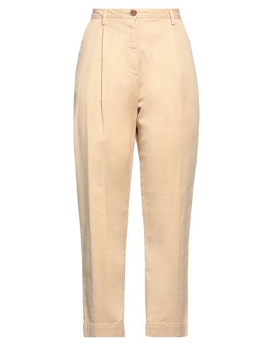 Manila Grace Woman Pants Beige Size 8 Lyocell, Cotton, Elastane