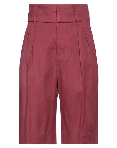 Brunello Cucinelli Woman Cropped Pants Burgundy Size 0 Linen, Cotton, Elastane In Red