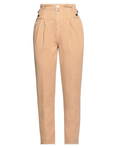 Pinko Woman Denim Pants Camel Size 26 Cotton In Beige