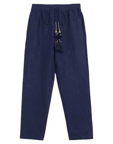 Christian Pellizzari Woman Pants Blue Size 8 Linen