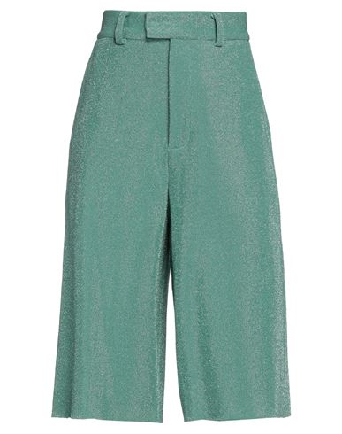 Circus Hotel Woman Shorts & Bermuda Shorts Dark Green Size 2 Cotton, Polyester, Polyamide