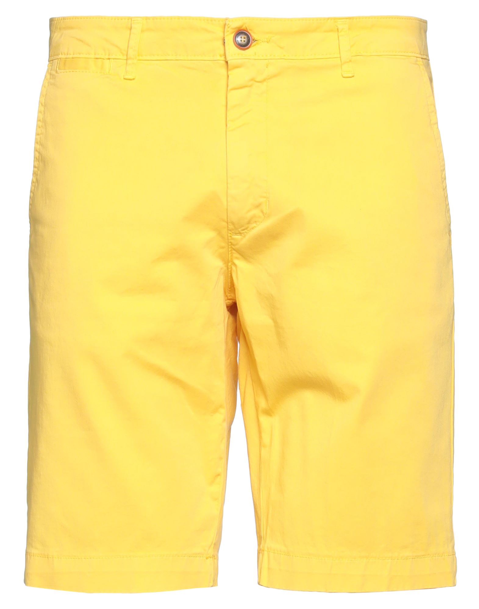 Squad² Man Shorts & Bermuda Shorts Yellow Size 32 Cotton, Elastane