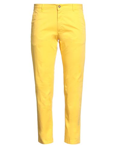 Squad² Man Pants Yellow Size 36 Cotton, Elastane