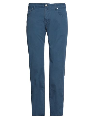 Jacob Cohёn Man Pants Slate Blue Size 33 Cotton, Elastane In Blue
