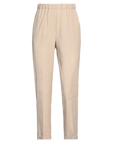 Antonelli Woman Pants Sand Size 2 Linen, Cotton, Polyamide, Elastane In Beige