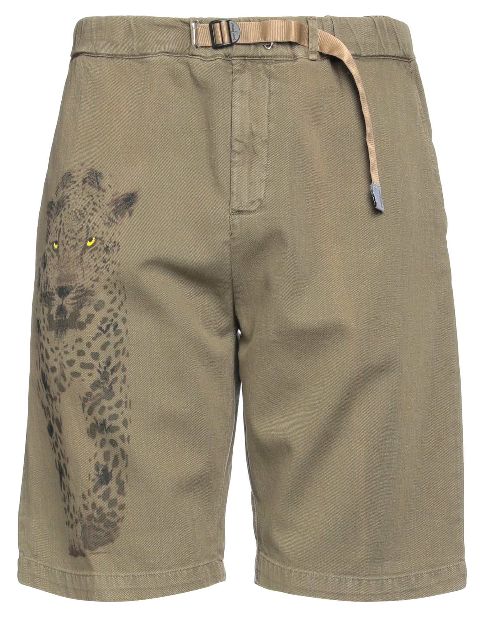White Sand Man Shorts & Bermuda Shorts Military Green Size 28 Cotton, Linen, Elastane