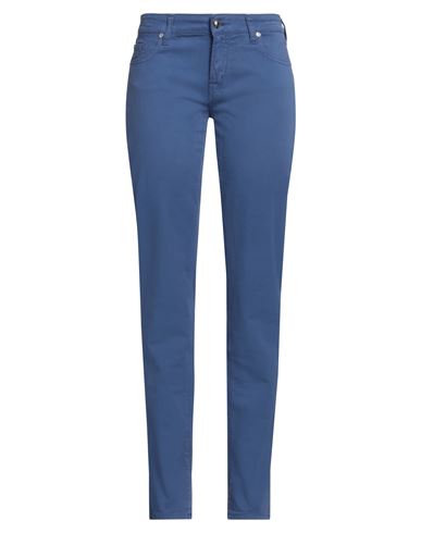 Shop Jacob Cohёn Woman Pants Blue Size 31 Cotton, Elastane