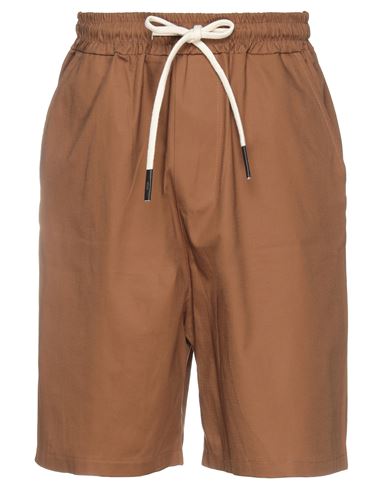 Dressism. Man Shorts & Bermuda Shorts Brown Size L Cotton, Elastane