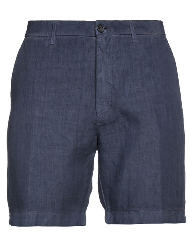 120% Lino Man Shorts & Bermuda Shorts Navy Blue Size 40 Linen