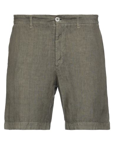 120% Lino Man Shorts & Bermuda Shorts Military Green Size 42 Linen