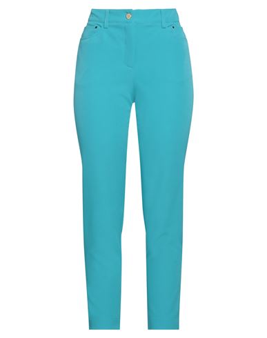 Atos Lombardini Woman Pants Turquoise Size 6 Polyester, Rubber In Blue