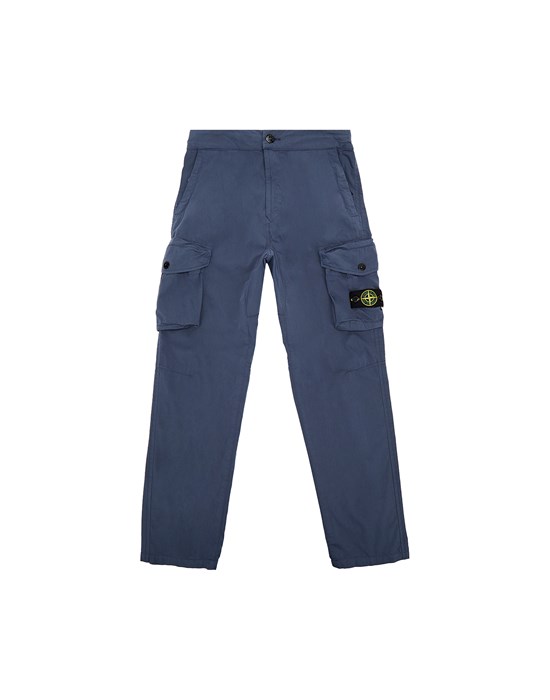 TROUSERS Man 30701 COTTON/POLYESTER CANVAS_GARMENT DYED Front STONE ISLAND JUNIOR