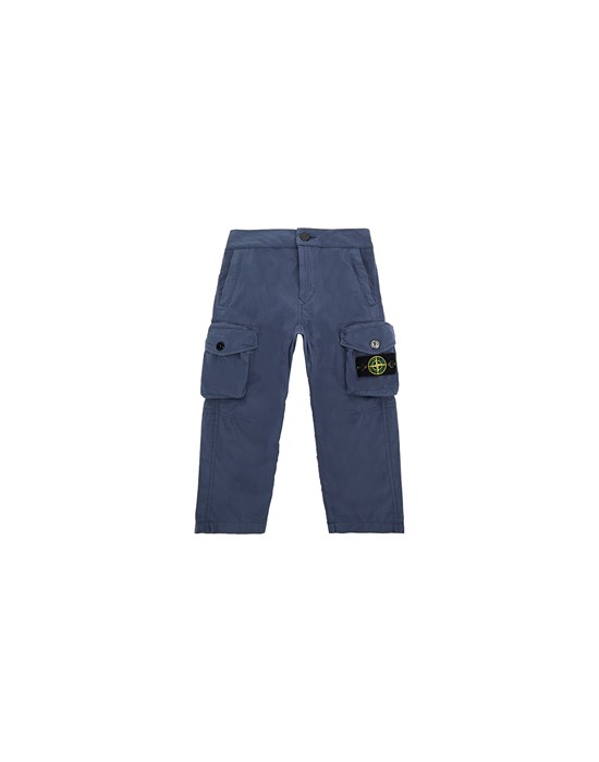 STONE ISLAND JUNIOR 30701 COTTON/POLYESTER CANVAS_GARMENT DYED TROUSERS メンズ マリンブルー