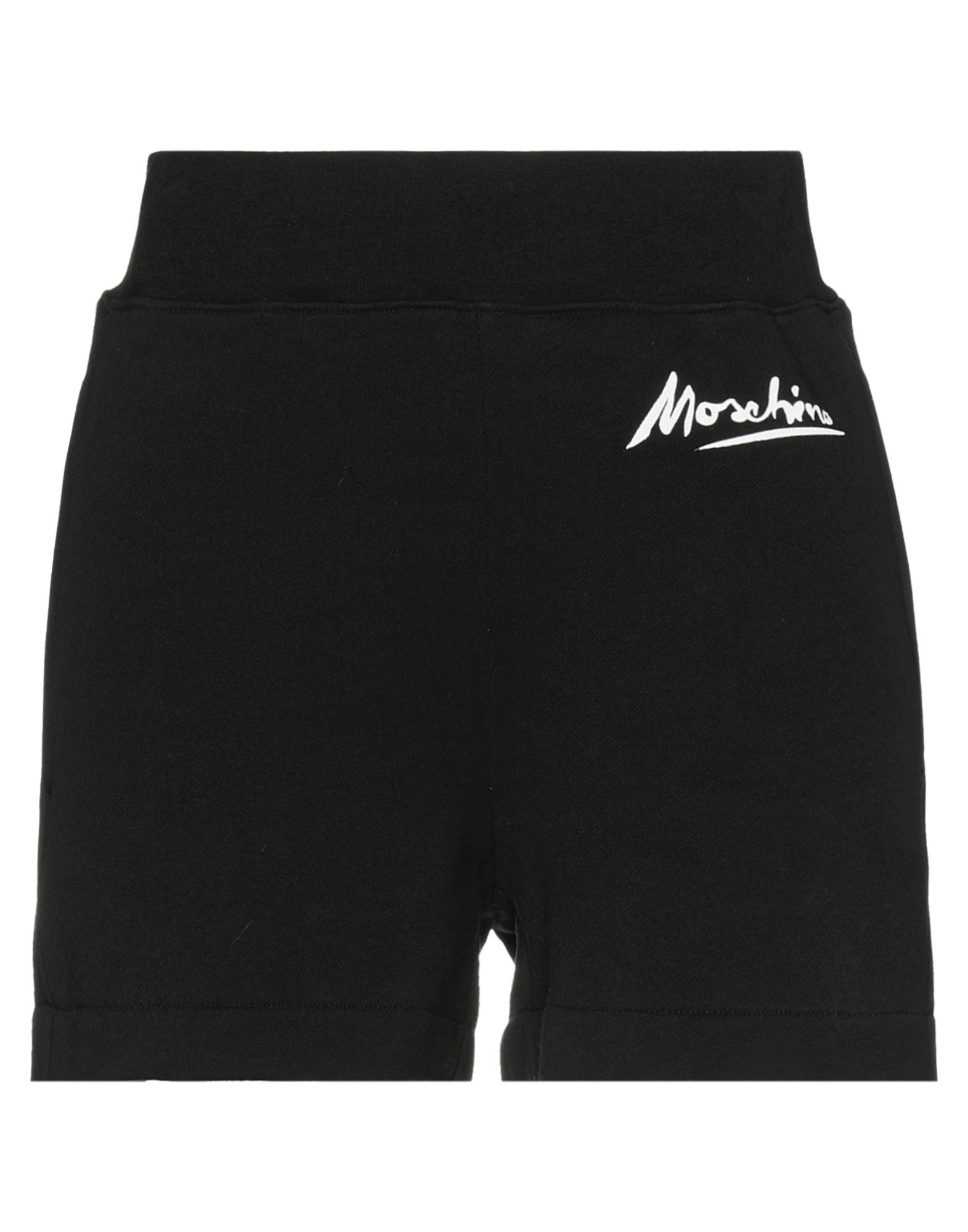 Moschino Logo-embellished Organic Cotton Shorts In Black